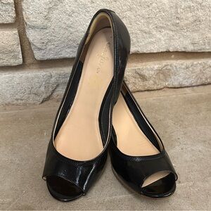 Cole Haan Black Peep-Toe Heels